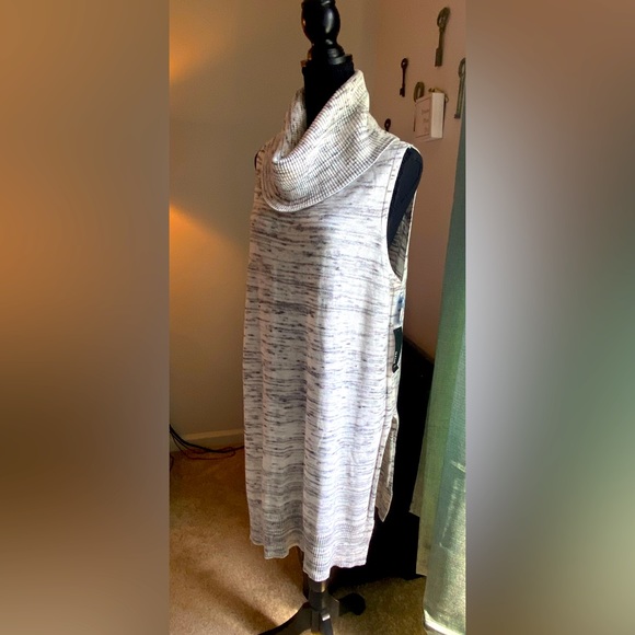 NWT, a.n.a. White & Black Spacedye lightweight tunic sweater vest, Sz. 0X - Picture 3 of 13